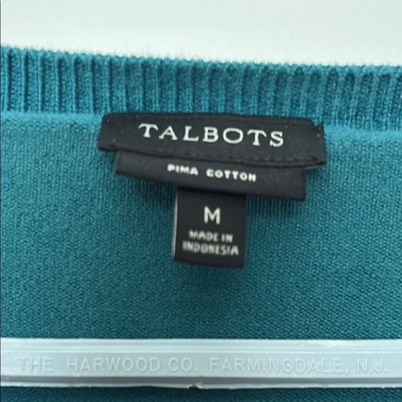 Talbots Teal Blue Cardigan Sweater - Picture 2 of 3